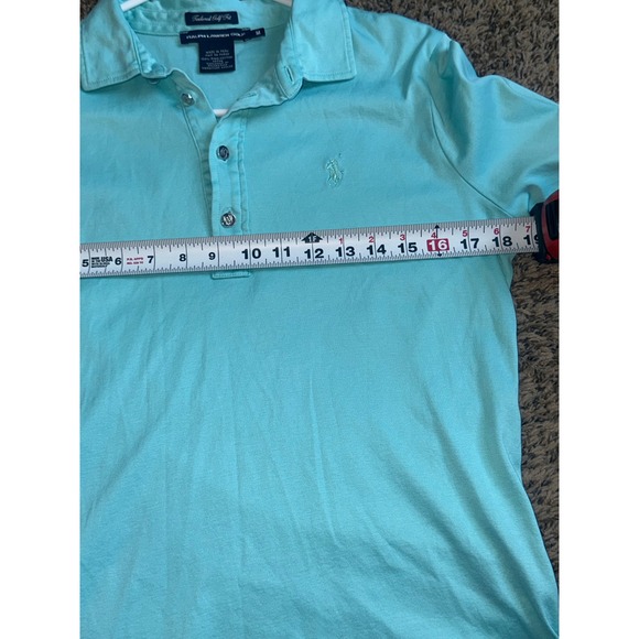 Ralph Lauren Golf Womens Long Sleeve Polo Shirt Aqua Blue Tailored Fit Size M - Picture 7 of 8